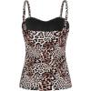 Ocean Blues Women’s Strapless Bandeau Swimsuit Top Ruched Tummy Control Tankini Top Only(Savanna)