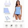 Ocean Blues Women’s Strapless Bandeau Swimsuit Top Ruched Tummy Control Tankini Top Only(Sea Blue)