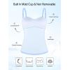 Ocean Blues Women’s Strapless Bandeau Swimsuit Top Ruched Tummy Control Tankini Top Only(Sea Blue)