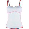 Ocean Blues Women’s Strapless Bandeau Swimsuit Top Ruched Tummy Control Tankini Top Only(Tropical Leaves)