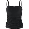 Ocean Blues Women’s Strapless Bandeau Tankini Top Tummy Control Bathing Suit Top Only(Black)