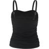 Ocean Blues Women’s Strapless Bandeau Tankini Top Tummy Control Bathing Suit Top Only(Black)