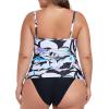 Ocean Blues Women’s Strapless Bandeau Tankini Top Tummy Control Bathing Suit Top Only(Floral)