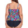 Ocean Blues Women’s Strapless Bandeau Tankini Top Tummy Control Bathing Suit Top Only(Flower Garden)