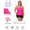 Ocean Blues Women’s Strapless Bandeau Tankini Top Tummy Control Bathing Suit Top Only(Hot Pink)