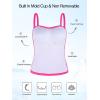 Ocean Blues Women’s Strapless Bandeau Tankini Top Tummy Control Bathing Suit Top Only(Hot Pink)