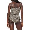 Ocean Blues Women’s Strapless Bandeau Tankini Top Tummy Control Bathing Suit Top Only(Leopard)