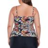 Ocean Blues Women’s Strapless Bandeau Tankini Top Tummy Control Bathing Suit Top Only(Multi Leopard)