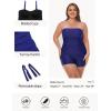 Ocean Blues Women’s Strapless Bandeau Tankini Top Tummy Control Bathing Suit Top Only(Navy Blue)