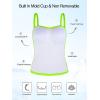 Ocean Blues Women’s Strapless Bandeau Tankini Top Tummy Control Bathing Suit Top Only(Neon Green)