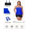 Ocean Blues Women’s Strapless Bandeau Tankini Top Tummy Control Bathing Suit Top Only(Royal Blue)