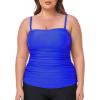 Ocean Blues Women’s Strapless Bandeau Tankini Top Tummy Control Bathing Suit Top Only(Royal Blue)