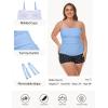 Ocean Blues Women’s Strapless Bandeau Tankini Top Tummy Control Bathing Suit Top Only(Sea Blue)