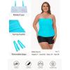 Ocean Blues Women’s Strapless Bandeau Tankini Top Tummy Control Bathing Suit Top Only(Sky Blue)