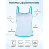 Ocean Blues Women’s Strapless Bandeau Tankini Top Tummy Control Bathing Suit Top Only(Sky Blue)