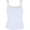 Ocean Blues Women’s Strapless Bandeau Tankini Top Tummy Control Bathing Suit Top Only(White)