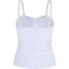 Ocean Blues Women’s Strapless Bandeau Tankini Top Tummy Control Bathing Suit Top Only(White)