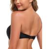 Ocean Blues Women’s Strapless Bikini Top Bandeau Swimsuit Off Shoulders Bikini Top Wire-Free Bathing Suit Top(Black)