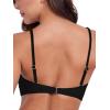 Ocean Blues Women’s Strapless Bikini Top Bandeau Swimsuit Off Shoulders Bikini Top Wire-Free Bathing Suit Top(Black and Hot Pink)