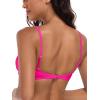 Ocean Blues Women’s Strapless Bikini Top Bandeau Swimsuit Off Shoulders Bikini Top Wire-Free Bathing Suit Top(Hot Pink)