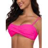 Ocean Blues Women’s Strapless Bikini Top Bandeau Swimsuit Off Shoulders Bikini Top Wire-Free Bathing Suit Top(Hot Pink)