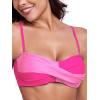 Ocean Blues Women’s Strapless Bikini Top Bandeau Swimsuit Off Shoulders Bikini Top Wire-Free Bathing Suit Top(Hot Pink and Purple)
