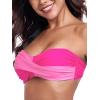 Ocean Blues Women’s Strapless Bikini Top Bandeau Swimsuit Off Shoulders Bikini Top Wire-Free Bathing Suit Top(Hot Pink and Purple)