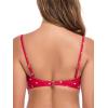 Ocean Blues Women’s Strapless Bikini Top Bandeau Swimsuit Off Shoulders Bikini Top Wire-Free Bathing Suit Top(Red Polka Dot)