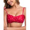 Ocean Blues Women’s Strapless Bikini Top Bandeau Swimsuit Off Shoulders Bikini Top Wire-Free Bathing Suit Top(Red Polka Dot)