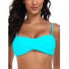 Ocean Blues Women’s Strapless Bikini Top Bandeau Swimsuit Off Shoulders Bikini Top Wire-Free Bathing Suit Top(Sky Blue)