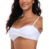 Ocean Blues Women’s Strapless Bikini Top Bandeau Swimsuit Off Shoulders Bikini Top Wire-Free Bathing Suit Top(White)