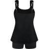 Ocean Blues Women’s Tankini Swimsuits Two Piece Bathing Suits Loose Fit Tank Top with Boyshorts(Black)