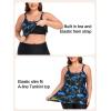 Ocean Blues Women’s Tankini Swimsuits Two Piece Bathing Suits Loose Fit Tank Top with Boyshorts(Feather Print)