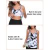 Ocean Blues Women’s Tankini Swimsuits Two Piece Bathing Suits Loose Fit Tank Top with Boyshorts(Floral Print)