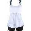 Ocean Blues Women’s Tankini Swimsuits Two Piece Bathing Suits Loose Fit Tank Top with Boyshorts(Floral Print)