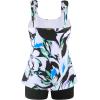 Ocean Blues Women’s Tankini Swimsuits Two Piece Bathing Suits Loose Fit Tank Top with Boyshorts(Floral Print)