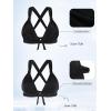 Ocean Blues Women’s Triangle Bikini Top V-Neck Swimsuit Top(Black)