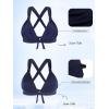 Ocean Blues Women’s Triangle Bikini Top V-Neck Swimsuit Top(Navy Blue)