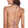 Ocean Blues Women’s Triangle Bikini Top(Neon Striped)