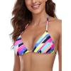 Ocean Blues Women’s Triangle Bikini Top(Neon Striped)