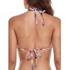 Ocean Blues Women’s Triangle Bikini Top(Neon Striped)
