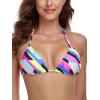 Ocean Blues Women’s Triangle Bikini Top(Neon Striped)