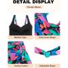 Ocean Blues Women’s Tummy Control Tankini Top with Twist Front Wire-Free Molded Cups Swim Top(Colorful Leaves)