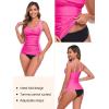 Ocean Blues Women’s Tummy Control Tankini Top with Twist Front Wire-Free Molded Cups Swim Top(Hot Pink+purple)