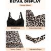 Ocean Blues Women’s Tummy Control Tankini Top with Twist Front Wire-Free Molded Cups Swim Top(Leopard)