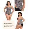 Ocean Blues Women’s Tummy Control Tankini Top with Twist Front Wire-Free Molded Cups Swim Top(Leopard)