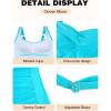 Ocean Blues Women’s Tummy Control Tankini Top with Twist Front Wire-Free Molded Cups Swim Top(Sky Blue)