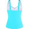 Ocean Blues Women’s Tummy Control Tankini Top with Twist Front Wire-Free Molded Cups Swim Top(Sky Blue)