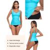 Ocean Blues Women’s Tummy Control Tankini Top with Twist Front Wire-Free Molded Cups Swim Top(Sky Blue)