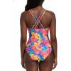 Ocean Blues Women’s V-Neck One Piece Swimsuit Tummy Control One Piece Bathing Suit(Colorfull Floral)